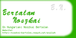 bertalan noszkai business card